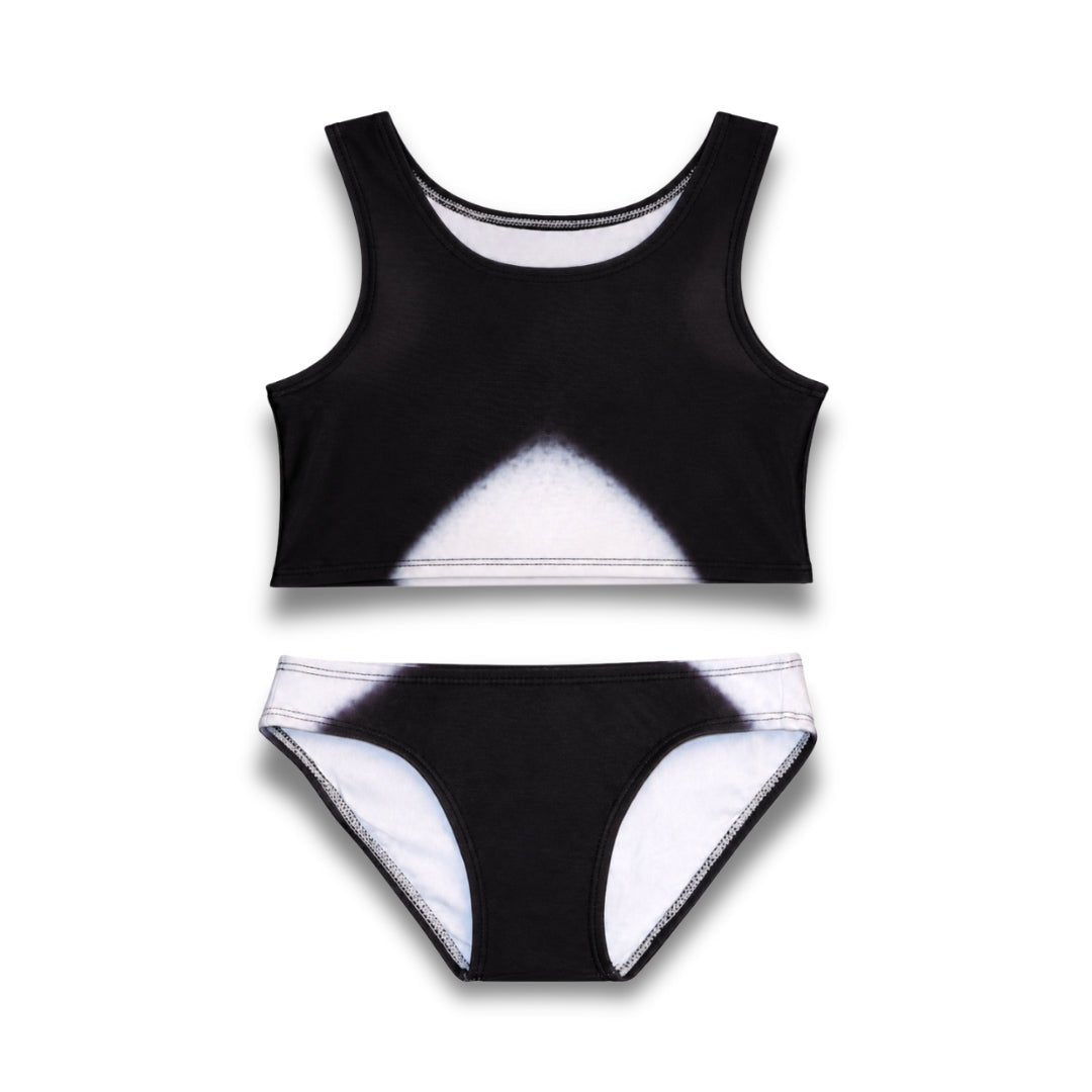 Zwart-witte bikiniset Orca - Starter Editie, perfect voor een zeemeerminlook bij zwemfeestjes en fotoshoots.