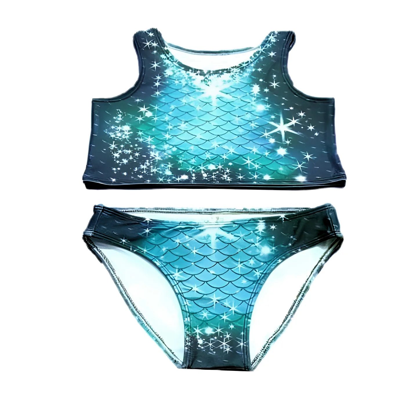 Bikiniset in blauwgroen zeemeermin stijl – Mermaid Sisters