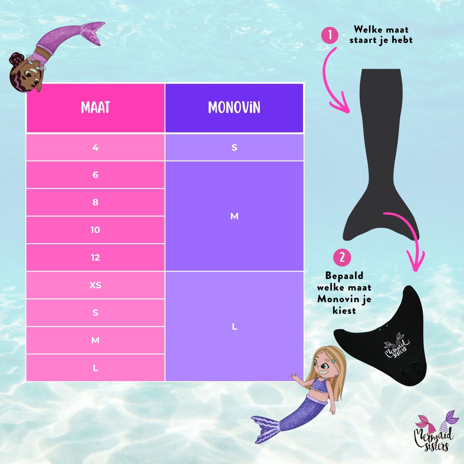 Mermaid Sisters Standard Monofin