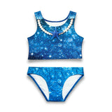 Bikiniset Star of the Sea Blue met schubbenpatroon en stervormige decoratie, perfect voor zeemeerminnen en zwemplezier.