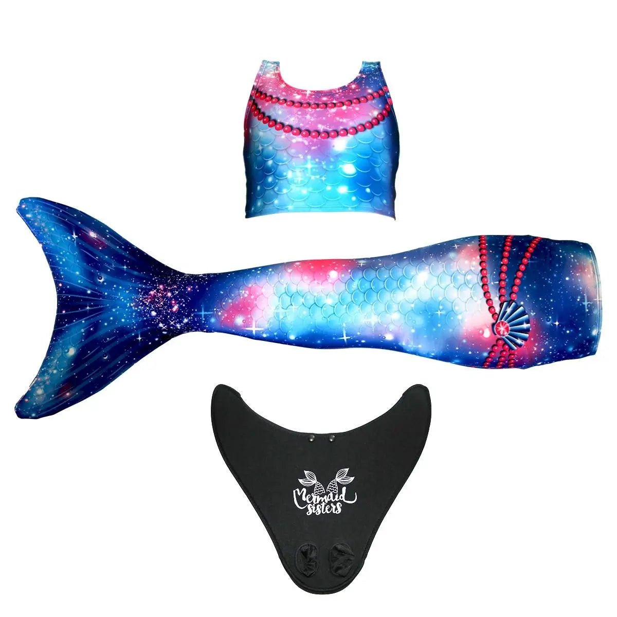 Zeemeermin staart Prinses Tara met monovin in blauw-paarse kleuren – Mermaid Sisters